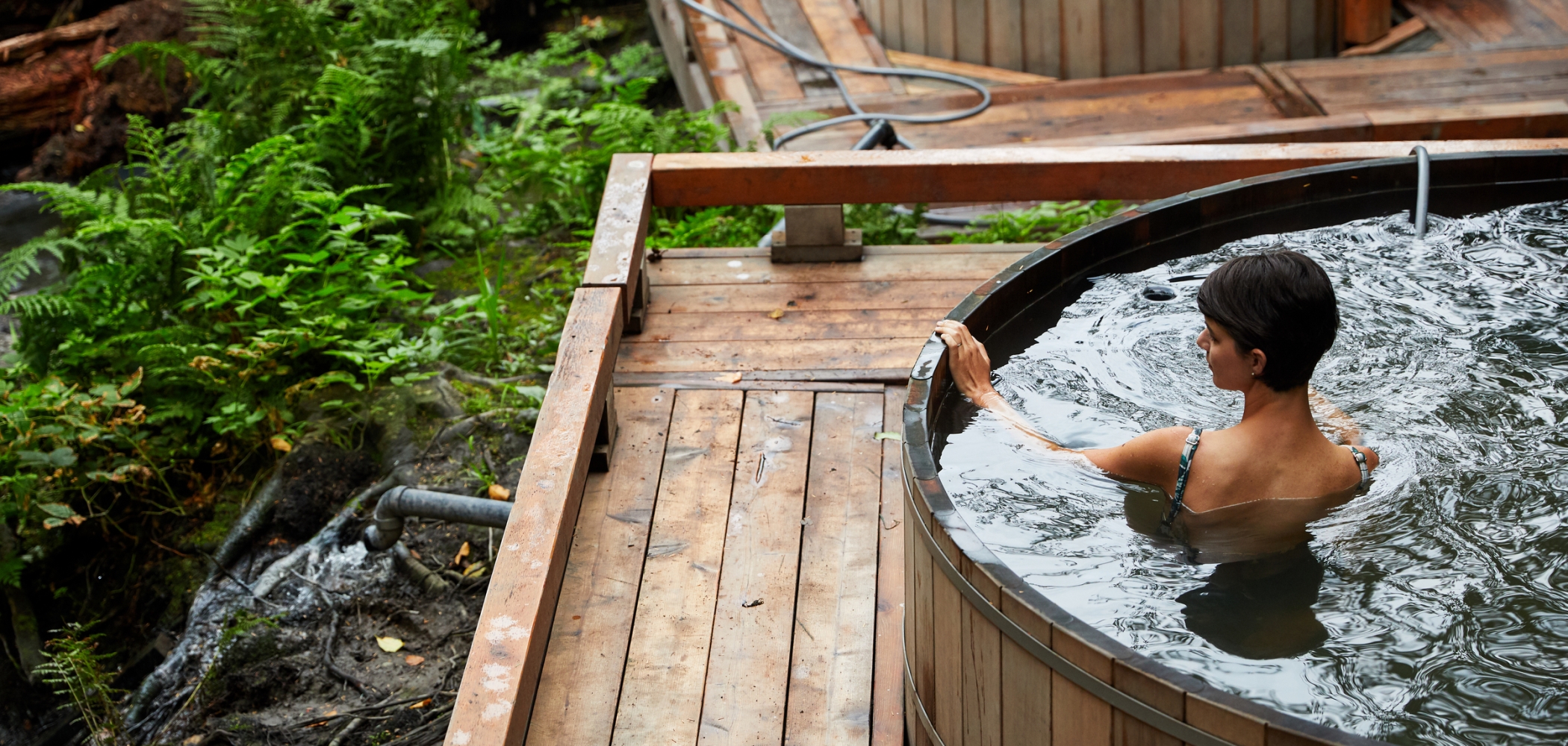 Woman in a hot tub