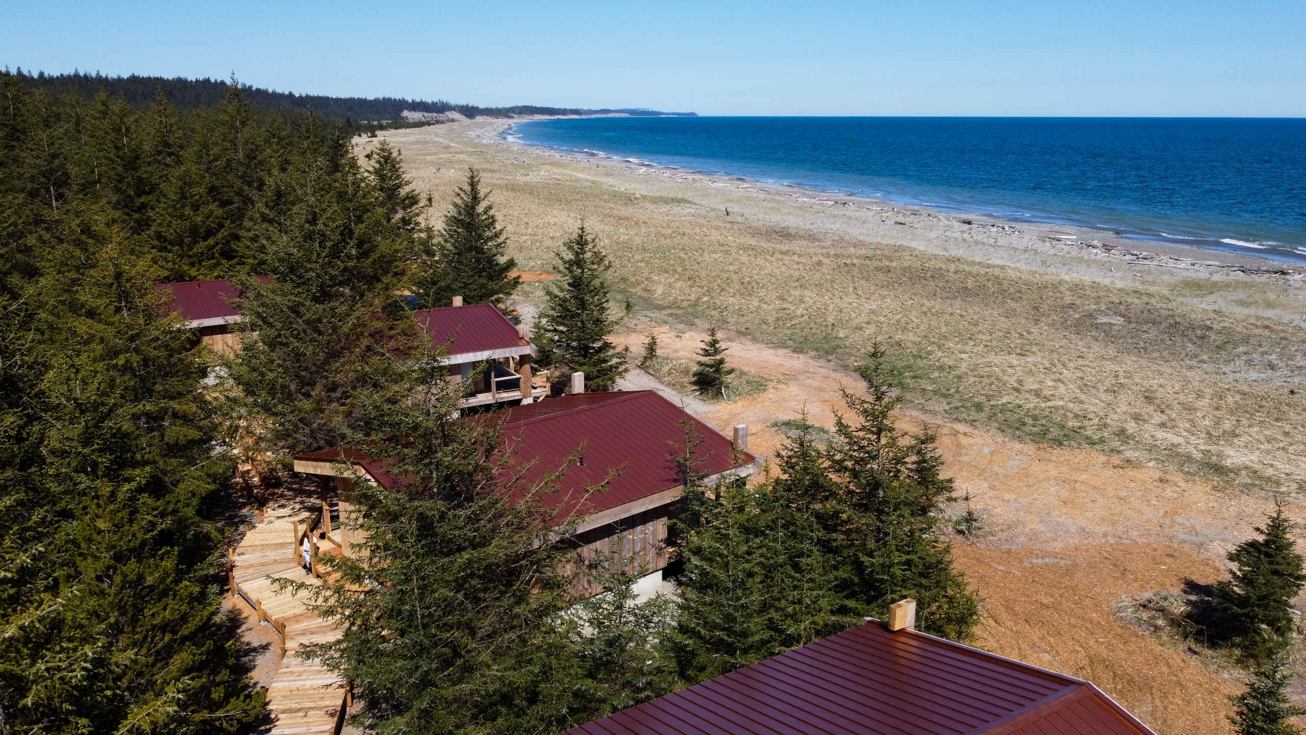 Haida House cabins with beach and ocean