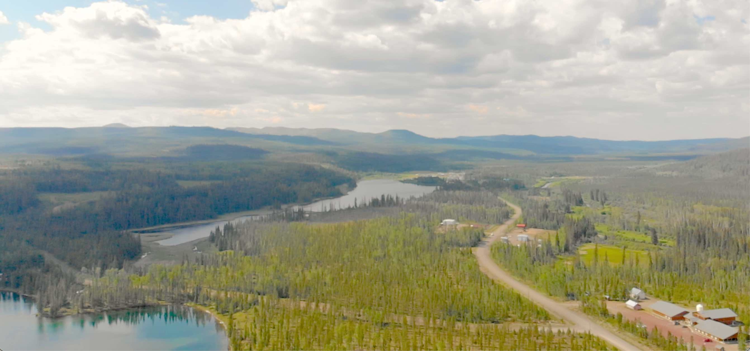 Scenic aerial view of Three Nations Store & Lodge