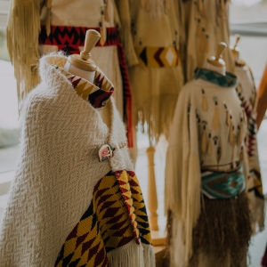 Photo of Indigenous regalia at the SLCC in Whistler