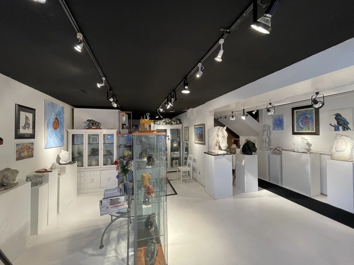 Nanimahoo's Native art Gallery showcasing stone carvings and more